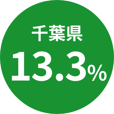 千葉13.3%